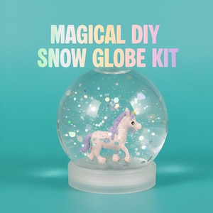 Unicorn Lover Gift - DIY Glitter Snow Globe Craft Kit | Magical Unicorn Gift for Kids | Sparkling Rainbow Keepsake Globe