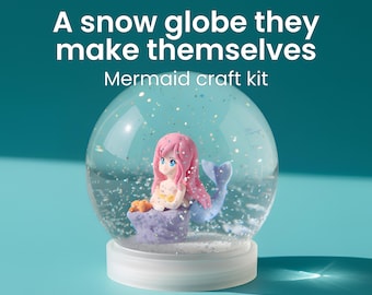 Mermaid Lover Gift - DIY Glitter Snow Globe Craft Kit | Sparkling Undersea Gift for Kids | Magical Ocean Keepsake Globe