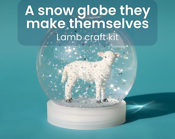 Lamb Lover Gift - DIY Snow Globe Craft Kit for Kids | Gentle Farm Lamb Toy | Shatterproof Snow Globe Keepsake