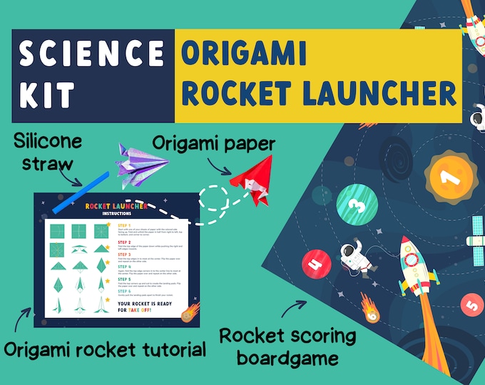 Origami Rocket Activity Kit And Board Game For Kids | Science Gifts For Kids | Gift For Kid, Science Crafts For Kids, Stem Toy And Stem Kit