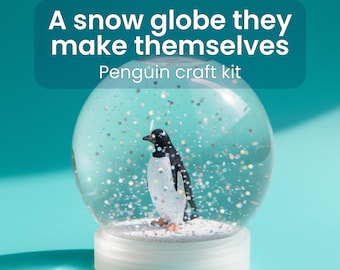 Penguin Keepsake Craft | Snow Globe Birthday Gift for 8 Year Old | Cute Polar Animal Kit