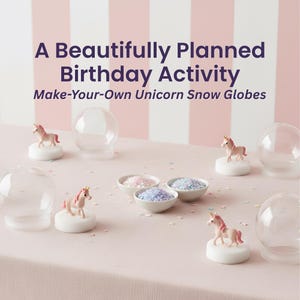 Kit de actividades para fiesta de unicornios / Manualidad de bola de nieve DIY / Actividad de cumpleaños premium para niñas de 5 a 9 años / Recuerdo mágico con purpurina