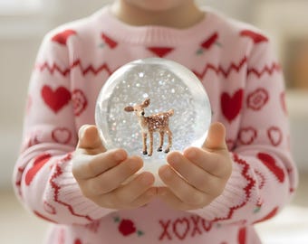 Woodland Kids Craft Kit - Valentine’s Gift for Kids - Shatterproof Snow Globe with a Cute Woodland Animal, Fawn, Owl, Wolf, Bear