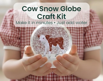 7 Year Old Birthday Gift | Creative Cow Craft for Kids | Snow Globe Kit With Cute Finished Result
