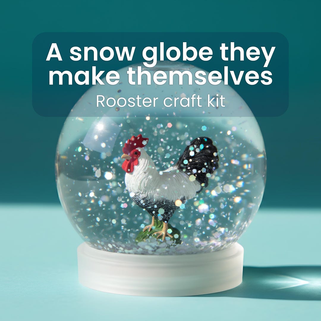 Barnyard Craft for Little Kids | Rooster Snow Globe Kit | 5 Year Old ...