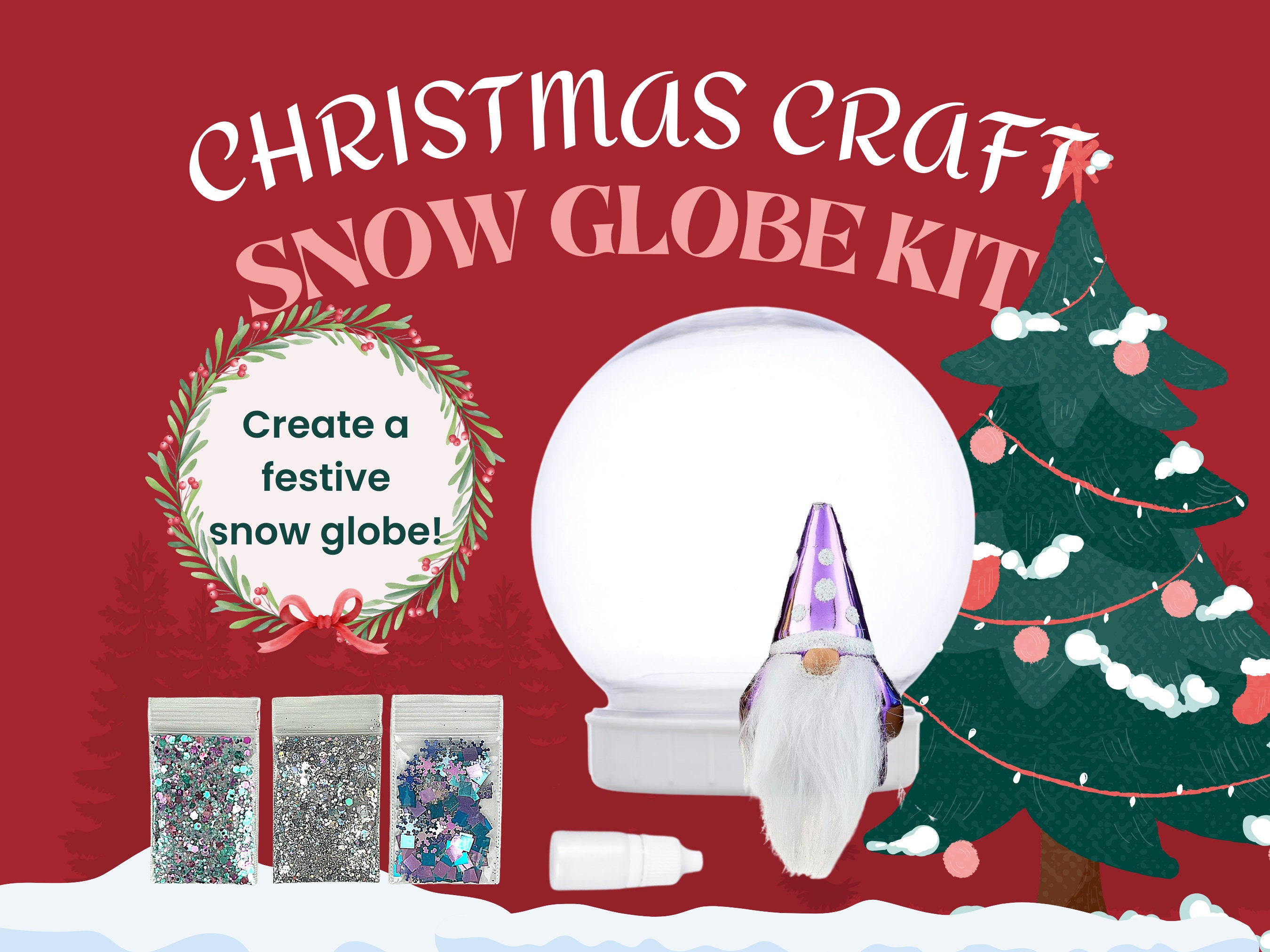 Grinch Glitter Snow Globe 12 - Craft Kits - 12 Pieces