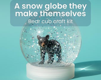 Woodland Bear Keepsake | Bear Cub Snow Globe Craft Kit | 8 Year Old Boy or Girl Birthday Gift