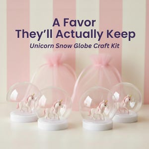Unicorn Party Favor Craft Kit | DIY Glitter Snow Globe for Girls Ages 5–9 | Magical Birthday Goodie Bag Gift or Party Activity