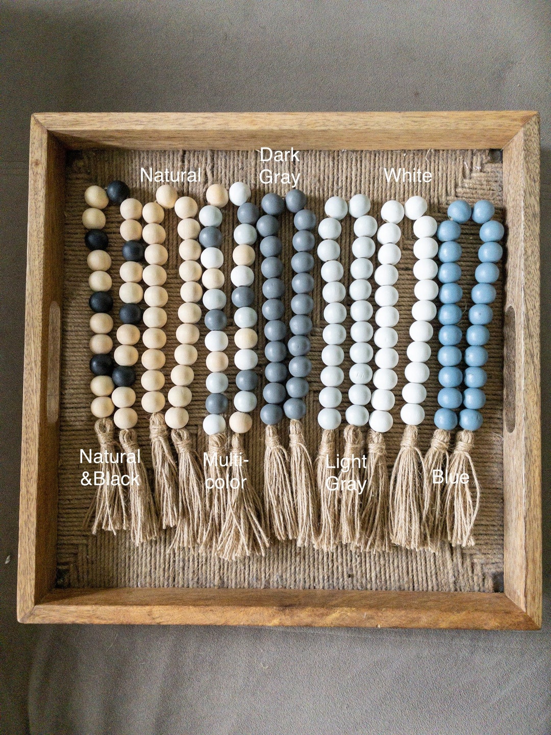 Col House Designs - Wholesale Natural Wood Bead Garland With Tassel, 3 ft