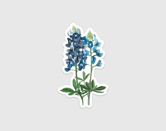 Watercolor Bluebonnets Vinyl Sticker | Texas State Flower Sticker | Southern Watercolor Sticker | Texas Wildflower Art