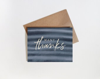 Watercolor Tie-Dye Stripes Thank You Card