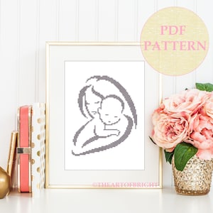 Mother & Child Mother's Day Mom and Baby Cross-stitch Pattern PDF