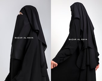 Two piece Niqab in Black style #1