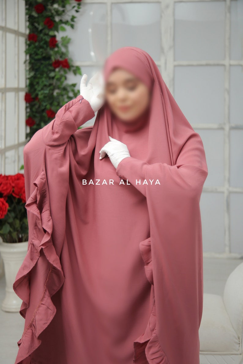 Ibadah Raspberry Pink Two-piece Jilbab with Skirt, Haj, Umrah Garment & Prayer Set image 3