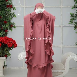 Ibadah Raspberry Pink Two-piece Jilbab with Skirt, Haj, Umrah Garment & Prayer Set image 1