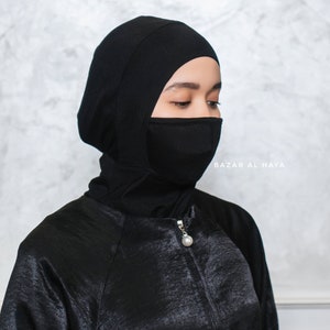 Black Neck Cover Underscarf In Cotton - Super Breathable & Soft