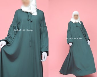 New Emerald Super Breathable Super Cotton Eliza Minimalistic Abaya Dress Jilbab Full Length Sundress Abaya Maxi Long Dress Premium Quality