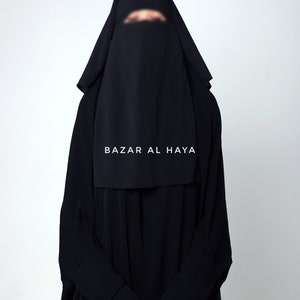 2 Laags Extra Lange Niqab Boerka Zwart Niqab Gezichtssluier Nikab Ademend Niqab Boerka Khimar Premium Qualit Moslim Islam Boerka Perfect Fit Quali afbeelding 4