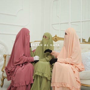 Ibadah Raspberry Pink Two-piece Jilbab with Skirt, Haj, Umrah Garment & Prayer Set image 9