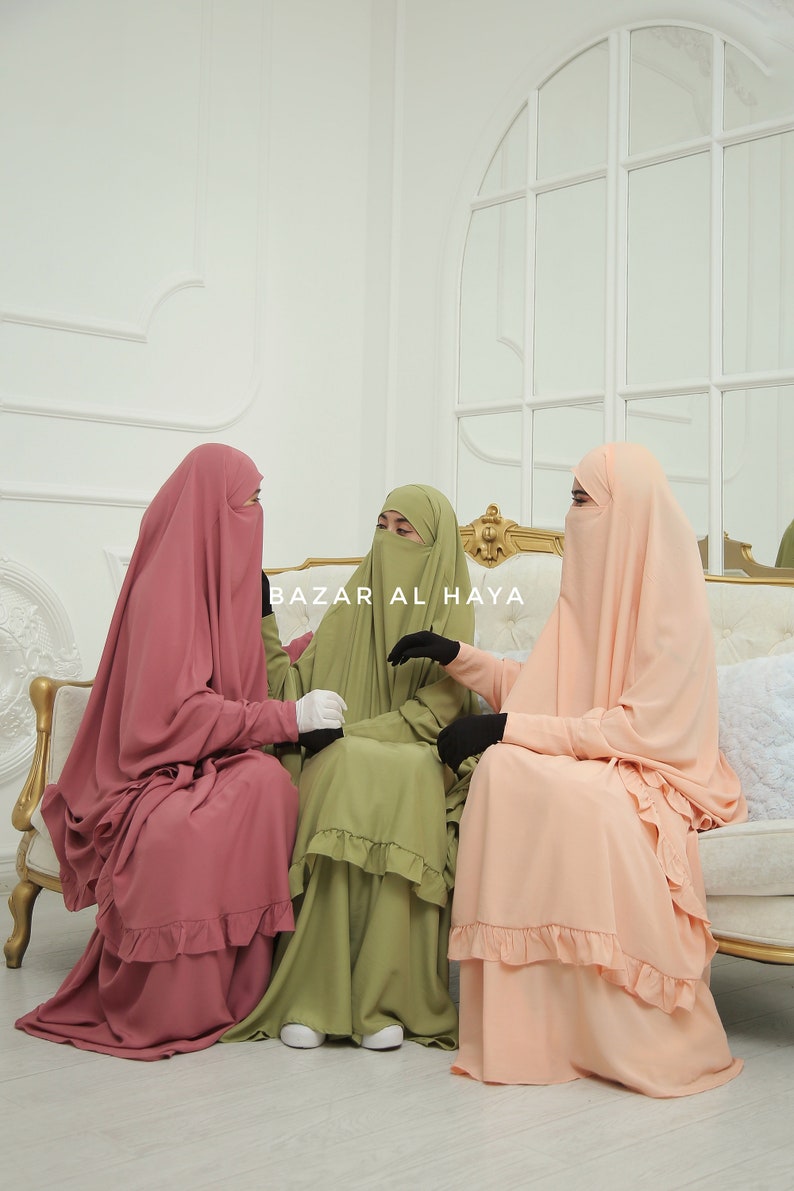 Ibadah Raspberry Pink Two-piece Jilbab with Skirt, Haj, Umrah Garment & Prayer Set image 9