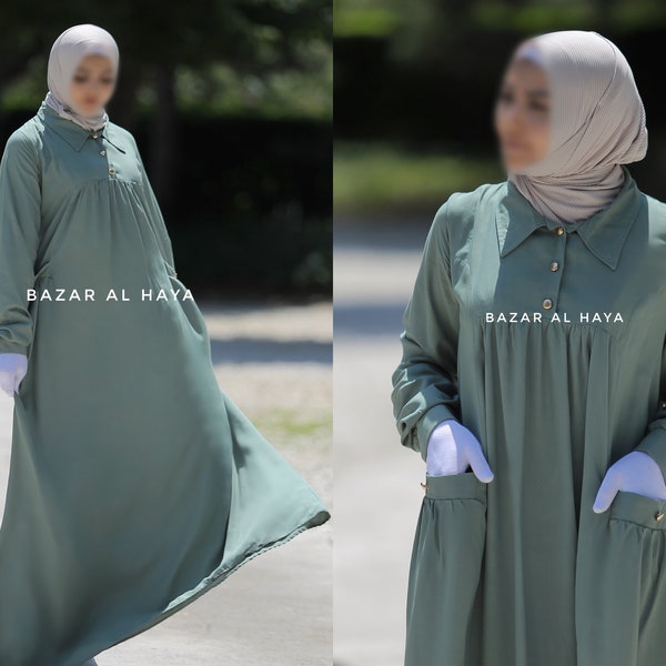 100% Cotton Abaya Layla Summer Plain Super Breathable Summer Sundress Abaya Dress Jilbab Full Length Sundress Abaya Maxi Long Dress Premiu