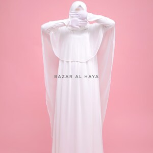 Bajaa Swan White Muslim Evening Gowns Dress for Walika Wedding Islamic ...