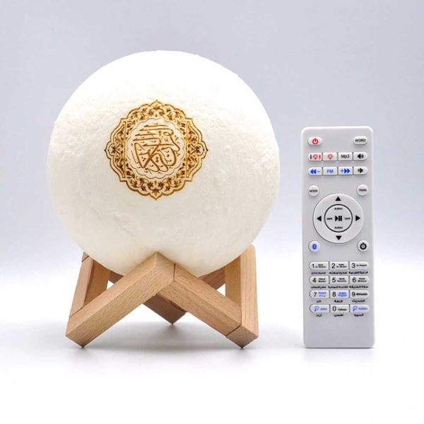 Impresión 3D Quran Moon Lamp Altavoz - Con 28 recitadores