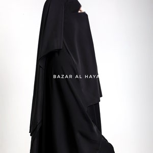 2 Laags Extra Lange Niqab Boerka Zwart Niqab Gezichtssluier Nikab Ademend Niqab Boerka Khimar Premium Qualit Moslim Islam Boerka Perfect Fit Quali afbeelding 2