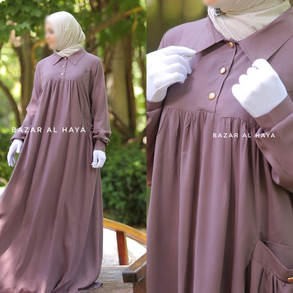 Leaf style dandy Cotton Abaya