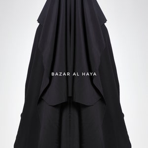 2 Laags Extra Lange Niqab Boerka Zwart Niqab Gezichtssluier Nikab Ademend Niqab Boerka Khimar Premium Qualit Moslim Islam Boerka Perfect Fit Quali afbeelding 6