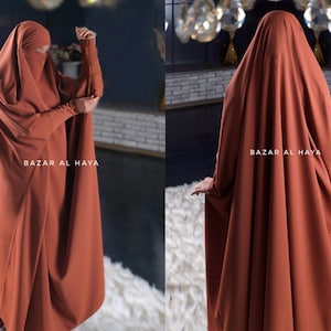 One Piece Peach Jilbab Sarah Afghan Style Jilbab High Quality French Jilbab Abaya Khimar Maxi Dress Long Dress Premium Quality Islamic Dress