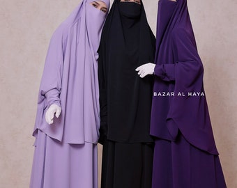 Yasmin tweedelige Jilbab met jurk en Khimar - losse stijl en licht zacht ademend