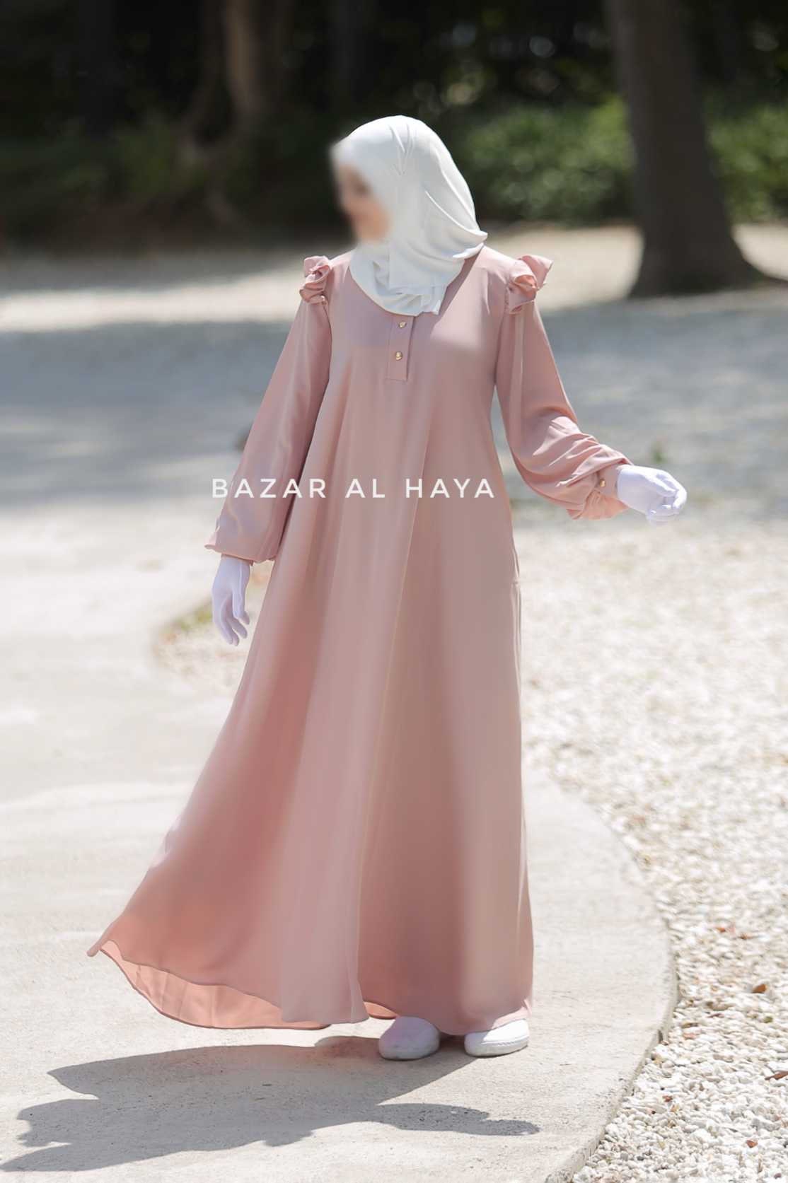 Light Pink Zaara Lightweight Summer Spring Abaya Dress Soft | Etsy