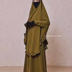 Ibadah Olive Two-piece Jilbab with Skirt, Haj, Umrah & Prayer Set