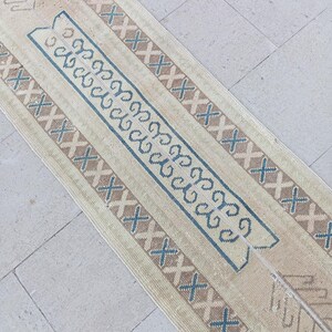 2x6 Runner, Vintage, Soft, Area, Pastel Rug, 2x6 Oushak, SmallRug, Kitchen Rug, 2x5 Turkish, Faded, Woven Rug Handmade Wool Rug 1.7x6.3 ft