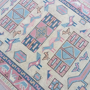 3x5 Rugs, 3x5 Turkish Rug, 3x5 Vintage Rug, 3x5 Oushak Rugs, Decorotive Rug, Antique Rug, Area Rug, Anatolian Rug, Handmade Rug 3.1x4.6 ft