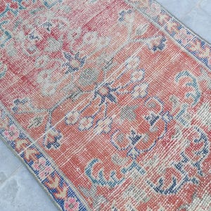 Square Rug 3x4,Small Turkish Rug 3x3,Bahtroom Corridor Entryway Rug,Doormat rug 3x4, Wool mini rug,Home decor Rug,Heriz rug,2.5x4.1&quot; feet