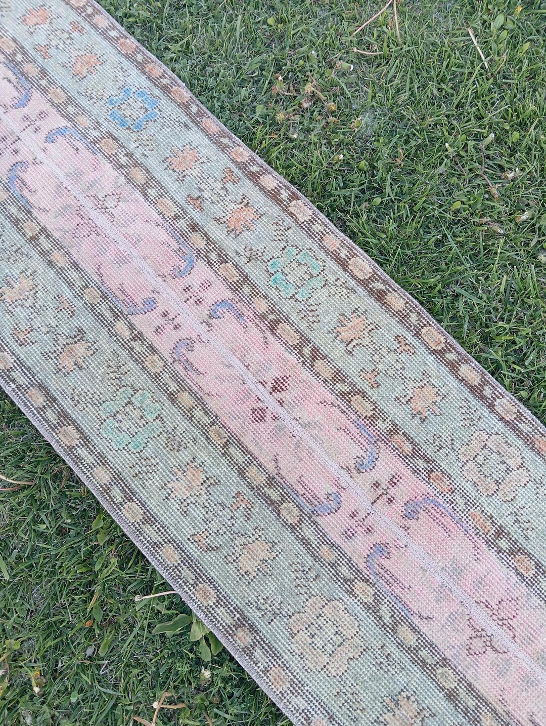 2x9 Runner, Vintage, Soft, Area, Pastel Rug, 2x9 Oushak, Smallrug ...