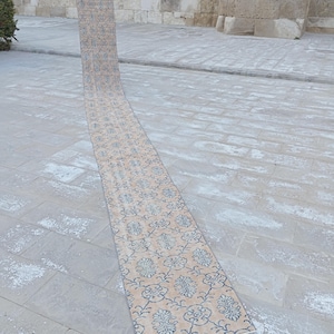 2x20 turkish runner, Extra long runner rug, Runner for stair, Long runner vintage, oushak runner 2x22, 20 long hallway runner, Skinny rug