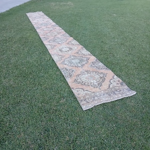 Extra Long Runner Carpet,corridor long carpet,vintage carpet. oriental carpet,hand knotted carpet,long vintage carpet,2.9x23.9 ft,stair rug