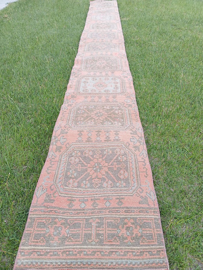Handwoven Wool Runner Rug: 2x20 Vintage Turkish Hallway Rug, 2.2x20.6 ...