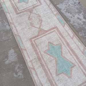 2x6 Runner Rug,2x6 Rug,2x6 TURKISH VINTAGE RUG,Oushak Handmade Wool Rug,2x6,Turkish Rug,Vintage Wool Rug,Unique Rug,runner rug,1.11x6.5 feet