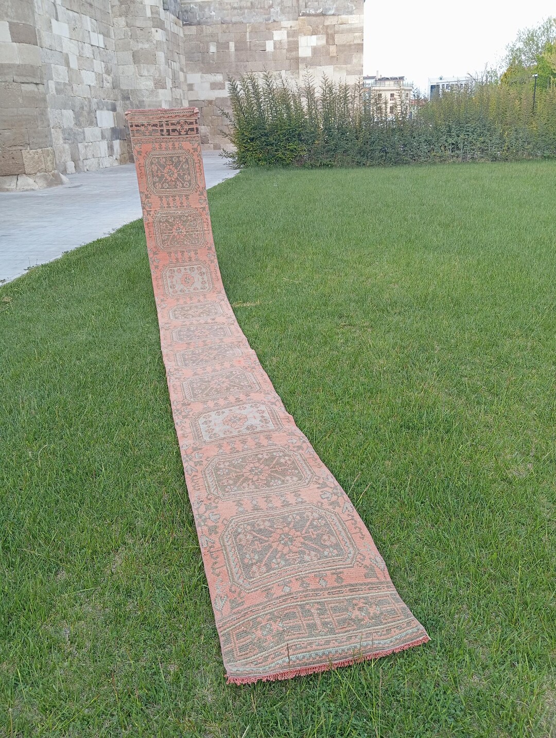 Handwoven Wool Runner Rug: 2x20 Vintage Turkish Hallway Rug, 2.2x20.6 ...
