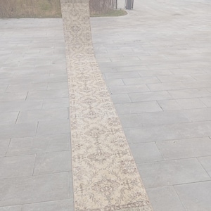 Runner rug 17 foot,extra long turkish runner, 2x17 runner neutral oushak, narrow long stairs rug,16 17 18 ft runner rug hallway,Tax Free USA