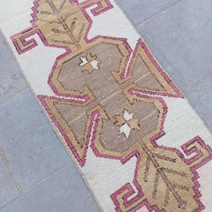 2x4 Brown White Oriental Rug, 2x4 Turkish Rug, Vintage Livingroom Bathroom Bedroom Diningroom Kitchen Rug, Home Decor, 1.4x3.7ft