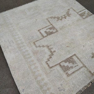 Door mat 2.14×1.98 ft handmade rugs small rugs floor rugs Turkish Anatolia rugs oushak Rugs