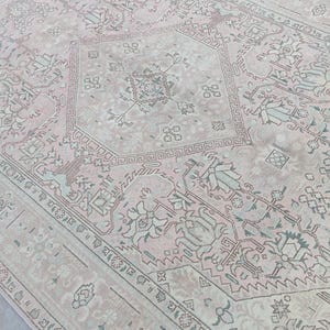 7x10 Rug 7x10 Vintage Rug 7x10 Oushak Rug 7x10 Turkish Rug Livingroom Rug Extra Area Rug Kithcen Rug Home Decor Rug Wool Rug 6.6x9.7 feet
