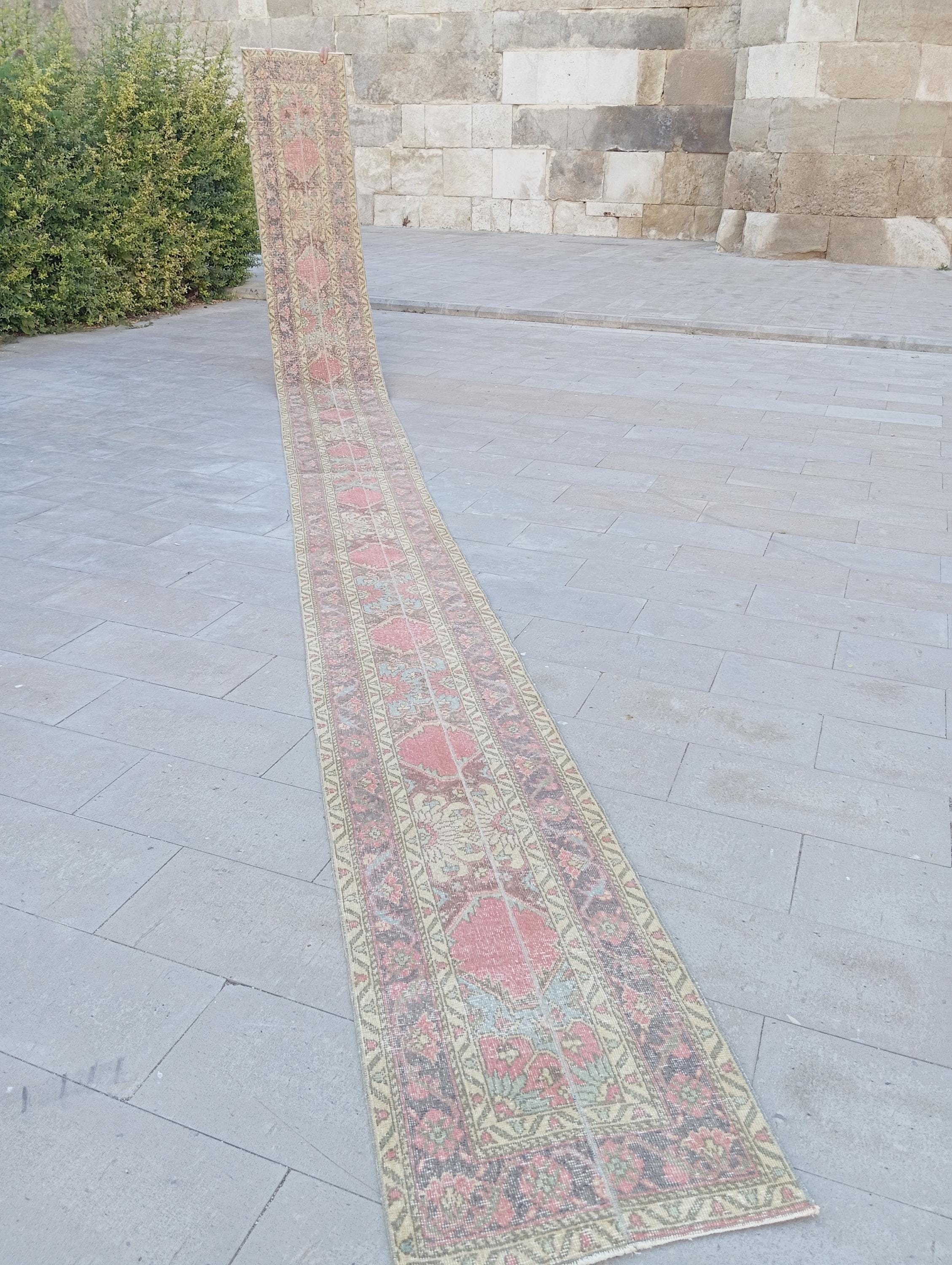 2x24 Runner Rug,Antique Runner, Anatolian Runner, Turkish Runner Rug,Vintage Runner 2x25, Oushak Runner Rug, Natural Runner,Soft Runner,