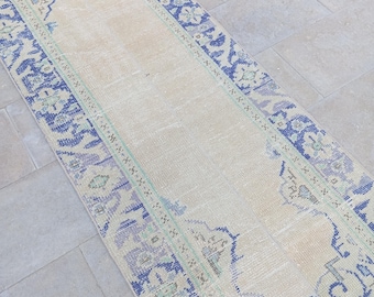 3x9 TURKISH VINTAGE RUNNER, 3x9 Runner Rug, 3x9 Rug, 3x9 Vintage Rug, 3x9 Turkish Runner Rug, Wool Runner Rug, 3x9 Muted Rug, Faded Runner