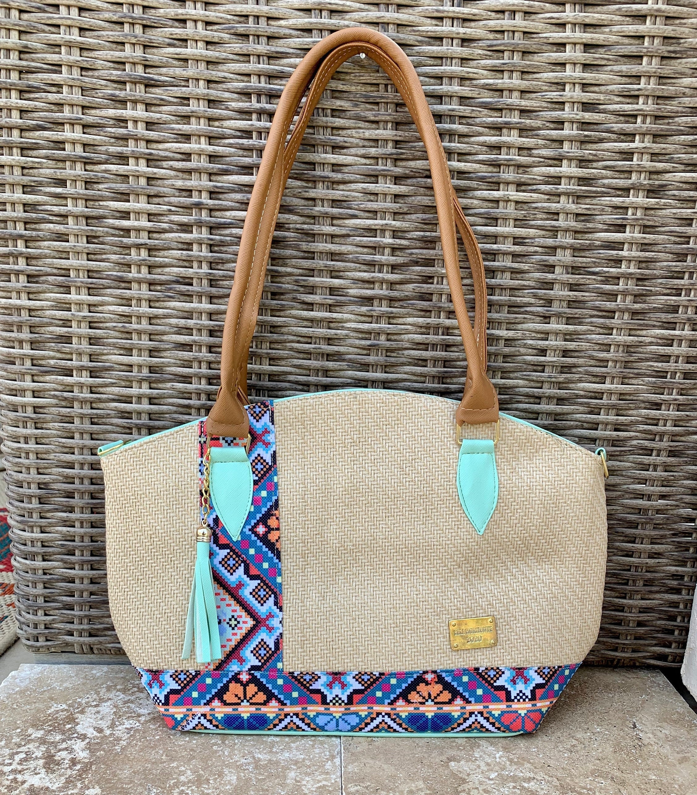 Artisan Jute Handbag With Front Tassel Made in Mexico Etsy UK